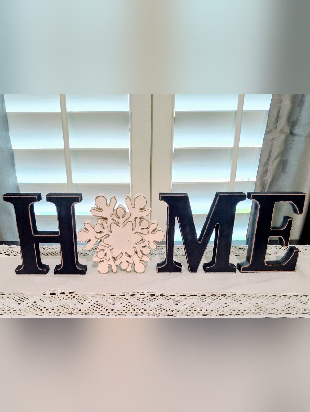 Rustic Black Wood Block Letters w/10 Holiday Accent Blocks - Picture 10 of 10